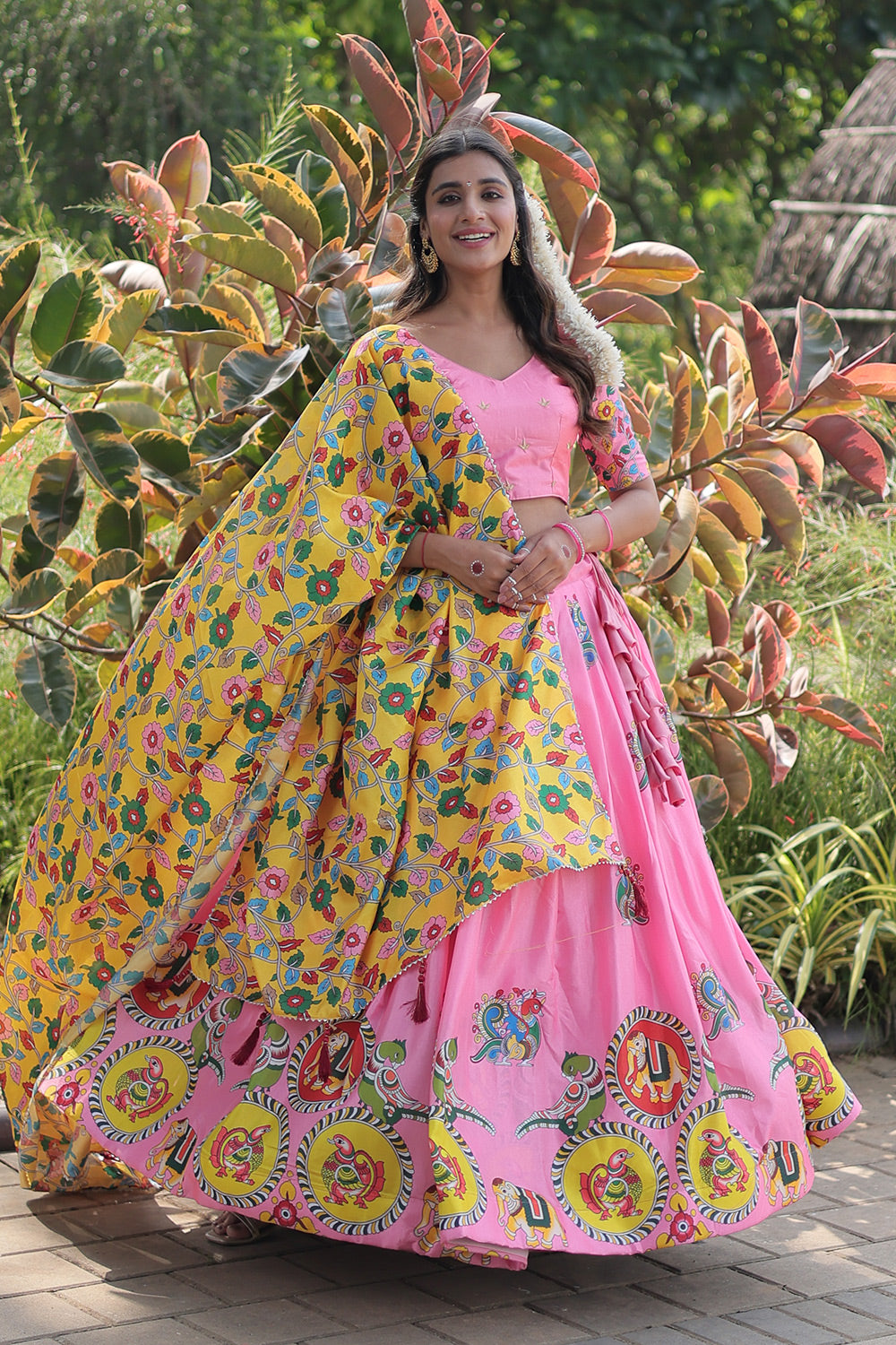 Pink Dola Silk With Rich Designer Printed Lehenga Choli