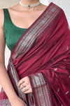 Maroon Banarasi Silk Saree