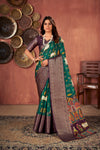 Rama Green Colour Cotton Digital Printed Saree