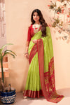 Green Colour Soft Cotton Saree With Blouse