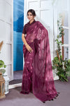 Magenta Colour Georgette Saree With Blouse