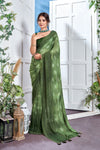 Parrot Green Colour Georgette Weaving Saree