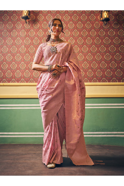 Stylish Light Purple Colour Handloom Weaving Saree