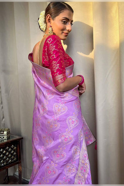 Lovender Soft Banarasi Silk Saree
