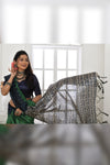 Green Tussar Silk Saree With Printed Work