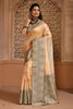 Cream Handloom Silk Saree With Weaving Work