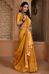 Yellow Handloom Silk Saree With Weaving Work