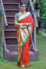 Red Paithani Saree With Zari Weaving Work