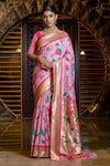 Baby Pink Paithani Saree With Zari Weaving Work