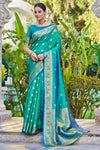 Rama Green Banarasi Silk Saree With Weaving Work