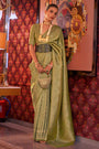 Light Green Kanchipuram Handloom Weaving Silk Saree
