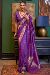 Purple Handloom Weaving Soft Silk Saree