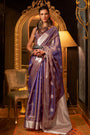 Purple Organza Handloom Weaving Saree