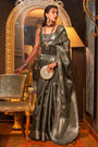 Grey Organza Handloom Weaving Saree