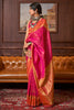 Stylish Pink Colour Handloom Zari Weaving Saree