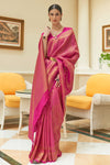 Rani Pink Kanjivaram Silk Handloom Weaving Saree
