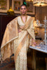 Light Cream Soft Silk Saree With Copper Zari Weaving Work