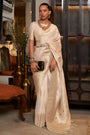 Off White Georgette Saree With Weaving Work