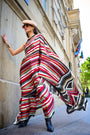 Cherry Red & Black Satin Crepe Saree