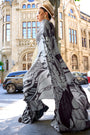 Light Grey Satin Crepe Saree