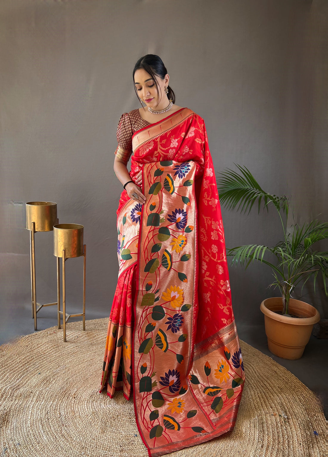 Red Colour Soft Paithani Silk Saree
