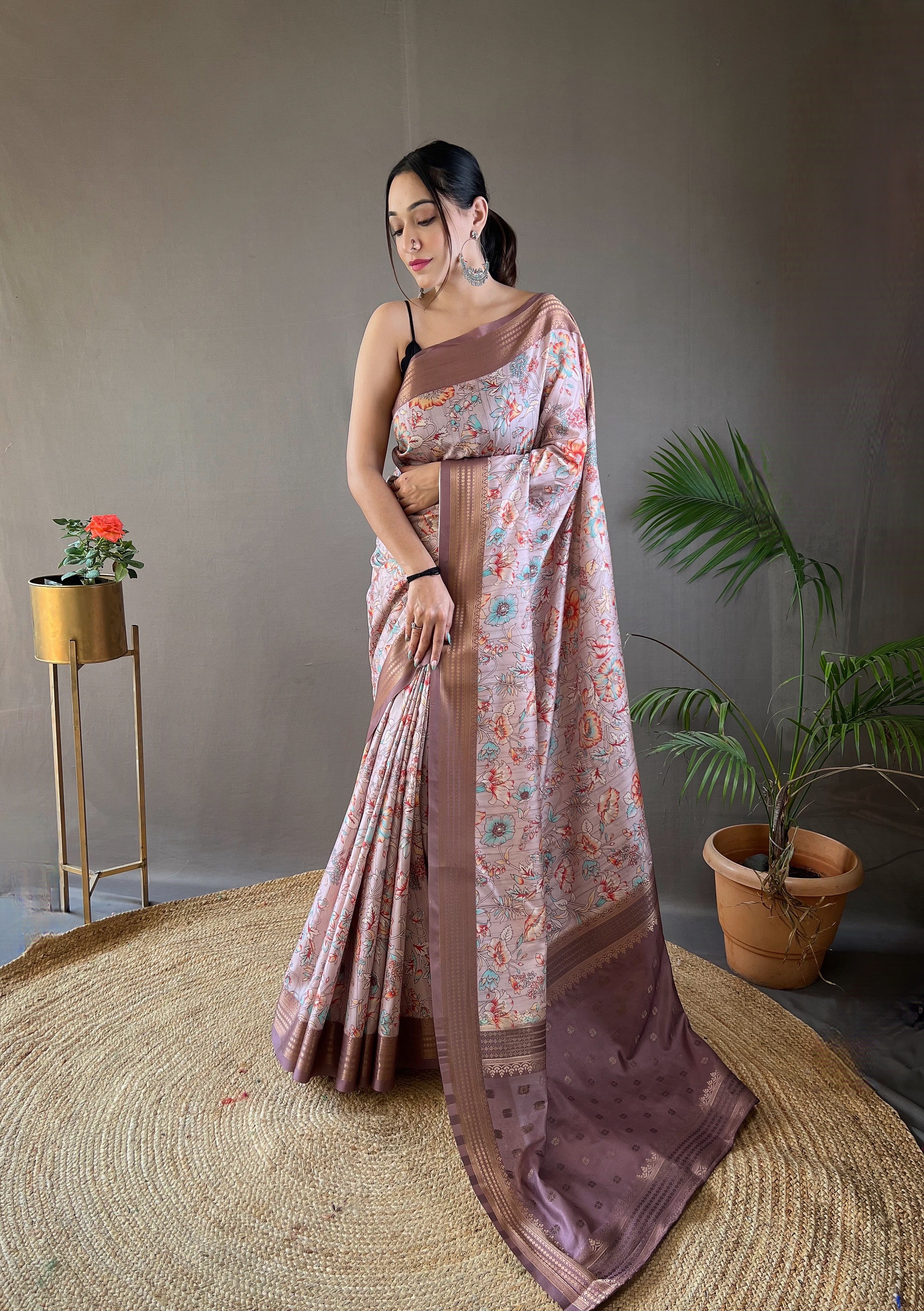 Baby Pink Soft Silk Saree With Beautiful Pallu