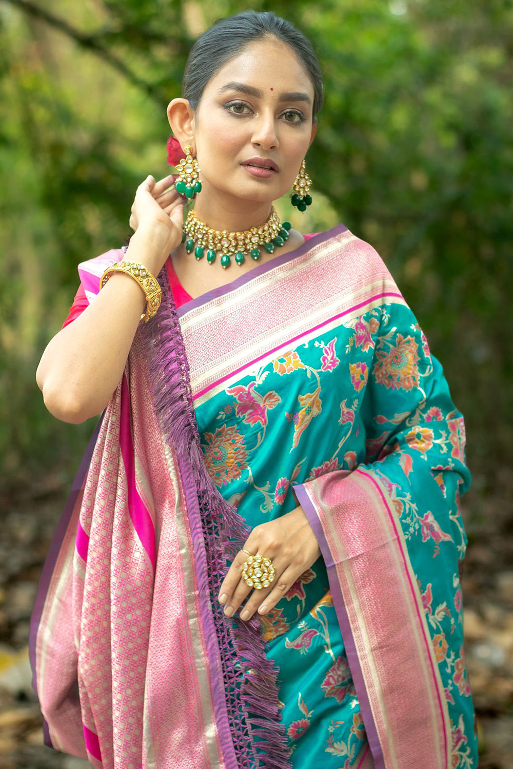Sapphire Blue Soft Banarasi Silk Saree With Zari Weaving Work