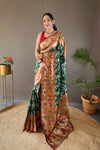 Dark Green Colour Paithani Zari Weaving Silk Saree