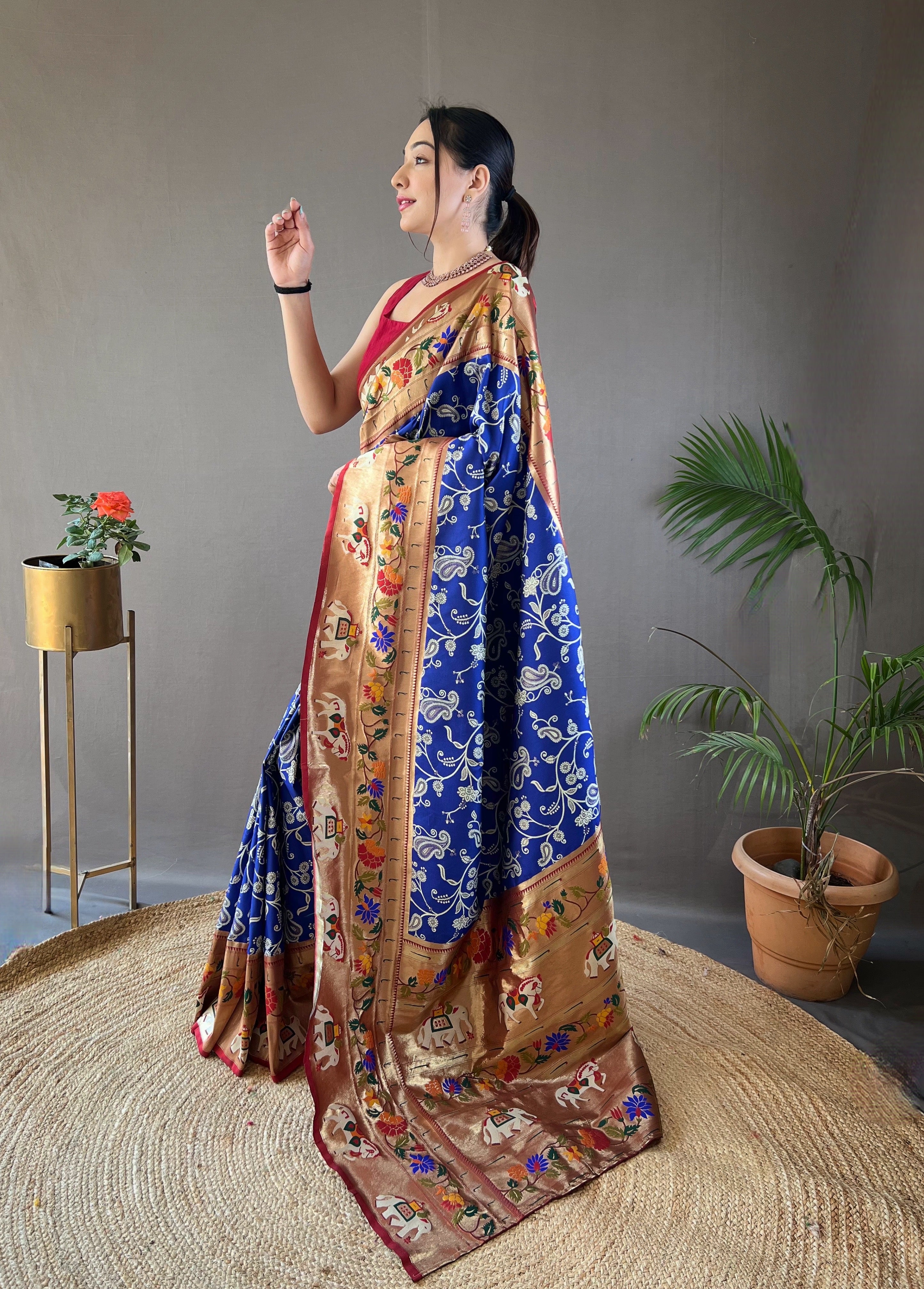 Blue Colour Paithani Soft Silk Saree