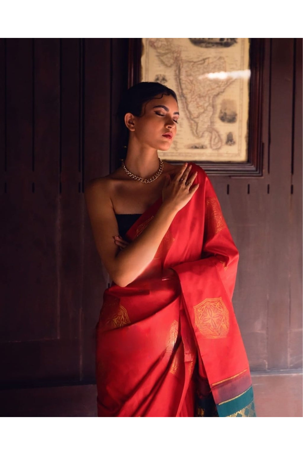 Red Kanjivaram Silk Saree with Blouse