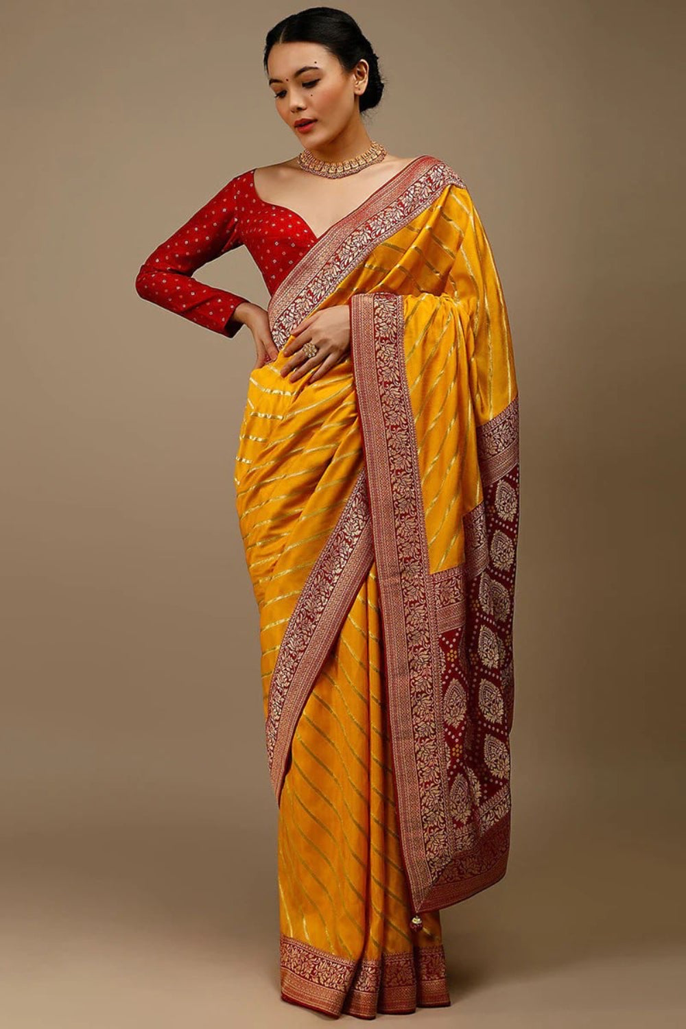 Yellow Kanjivaram Silk Saree with Blouse