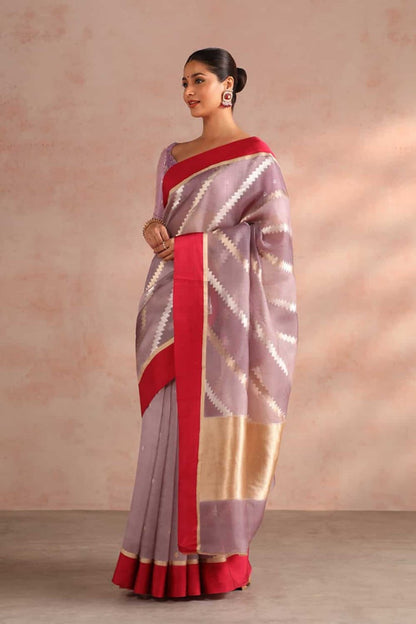 Lavender Kanjivaram Silk Saree with Blouse