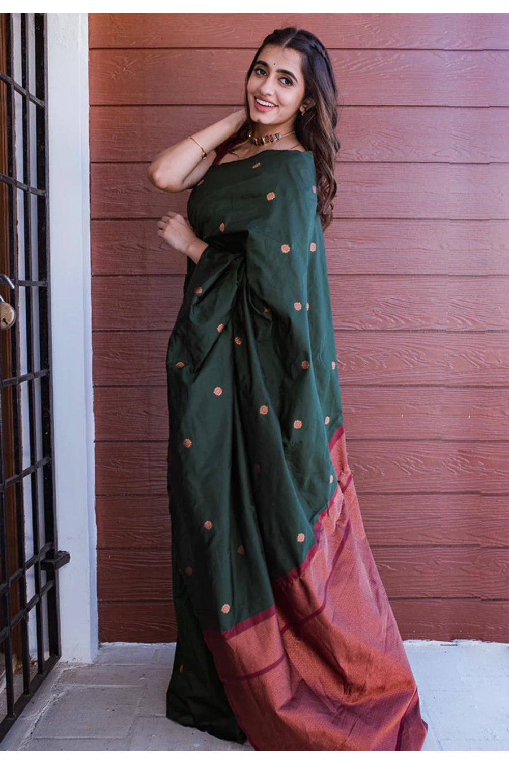 Green Kanjivaram Silk Saree with Blouse