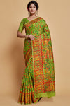 Green Pashmina Modal Silk Weaving Saree
