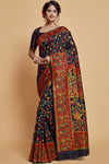 Navy Blue Pashmina Modal Silk Weaving Saree