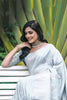 Light Grey Soft Silk Saree With Weaving