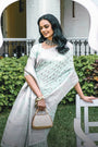 Columbia Blue Soft Silk Saree With Weaving