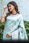 Baby Blue Soft Silk Saree With Weaving