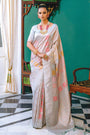 Light Lavender Soft Silk Saree With Weaving