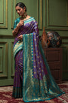 Rama Blue & Blue Banarasi Silk Saree With Zari Weaving Work
