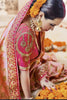 Peach Kanjivaram Silk Saree With Embroidery Border