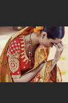 Mustard Yellow Silk Saree With Embroidery Work
