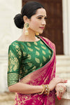 Magenta Silk Saree With Zari Weaving Work