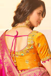 Pink Traditional Wedding Saree with Designer Blouse