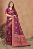 Pink Banarasi Silk  With Zari Weaving Work