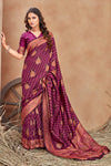 Pink Banarasi Silk  With Zari Weaving Work