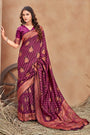 Pink Banarasi Silk  With Zari Weaving Work