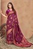Pink Banarasi Silk  With Zari Weaving Work