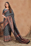 Black Banarasi Silk With Zari Weaving Work
