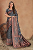 Black Banarasi Silk With Zari Weaving Work